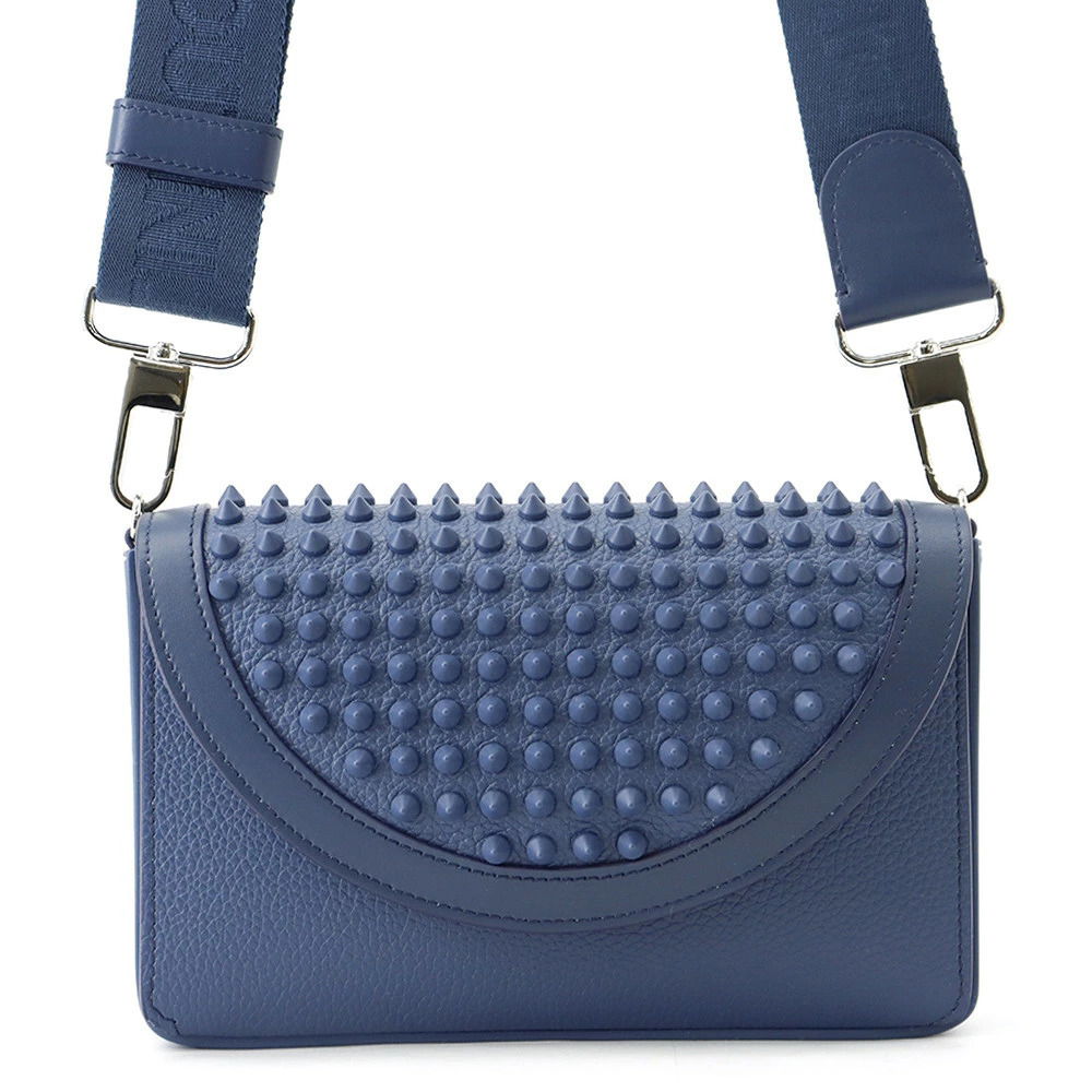 Christian Louboutin Shoulder Wallet Explorer Funk Studded Calf Leather Black